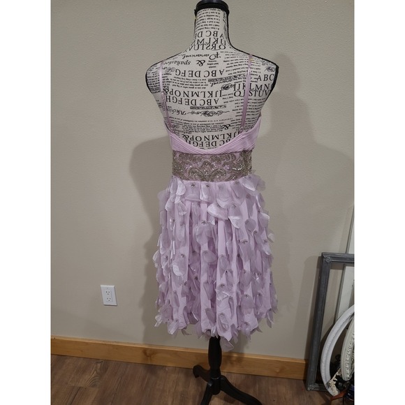 Sue Wong Nocturne Lilac Cascading petal bead dress Y2K Style wedding prom SZ 6 - Picture 7 of 12